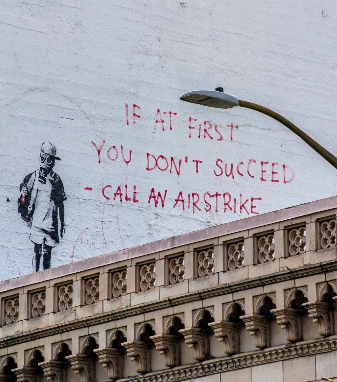 If at first you don't succeed, call an airstrike. Banksy in San Francisco